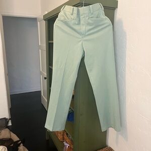 Vintage green gingham trousers, wide leg